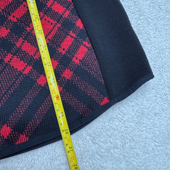 NEW Talbots Women's Fleece Back Jacket Plaid Pattern Red & Black Full-Zip, Sz L - Picture 8 of 9